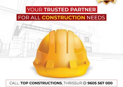 Social media post design for Top Constructions, Thrissur by Minds (@way2minds), created in October 2025, showcasing creative branding and digital marketing visuals in Thrissur, Kerala.