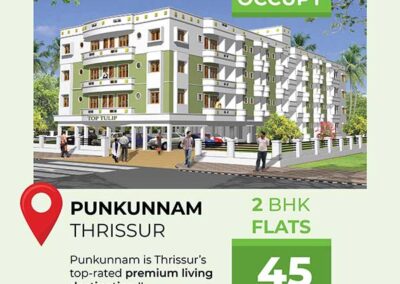 Social media post design for Top Constructions by Minds (@way2minds), created in October 2025, showcasing creative branding and digital marketing visuals in Thrissur, Kerala.